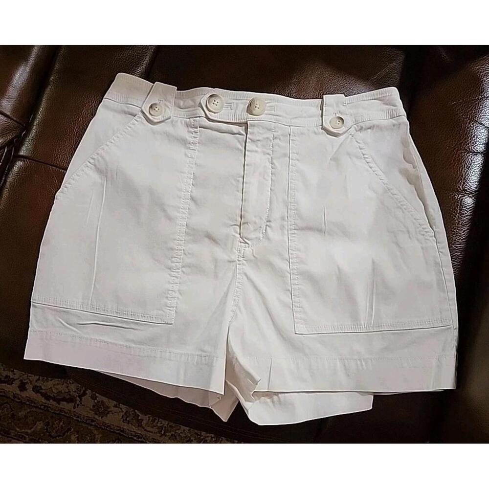 Maeve Sailor By Anthropologie White Chino Shorts Pockets Size 10 Womens #CB3 - Picture 3 of 15